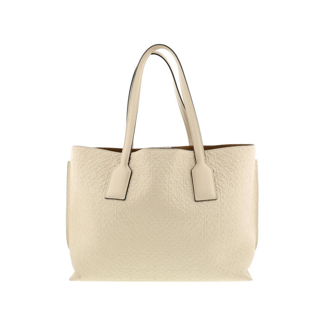 LOEWE T Shopper Bag Tote Ivory White Anagram
